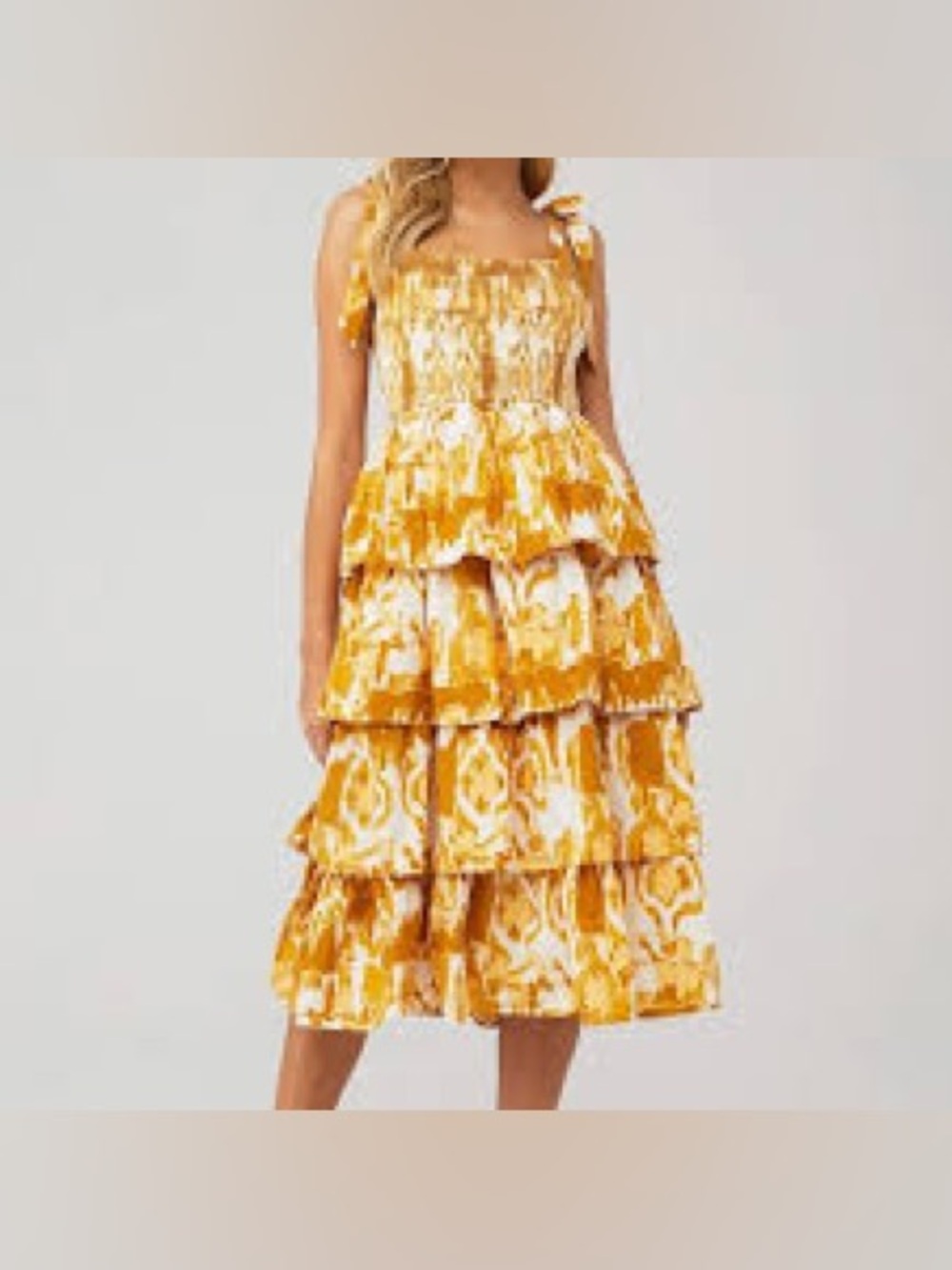 Cleobella Shae Midi Dress Smocked Organic Cotton Boho MSRP $248 Small